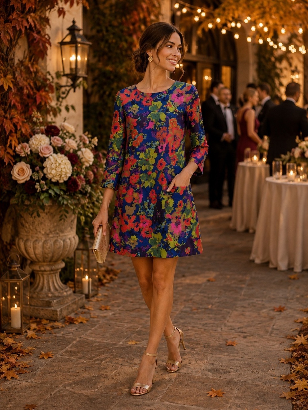 J.Crew 100% Silk Floral Shift Dress – Autumn Wedding Guest – Size 4